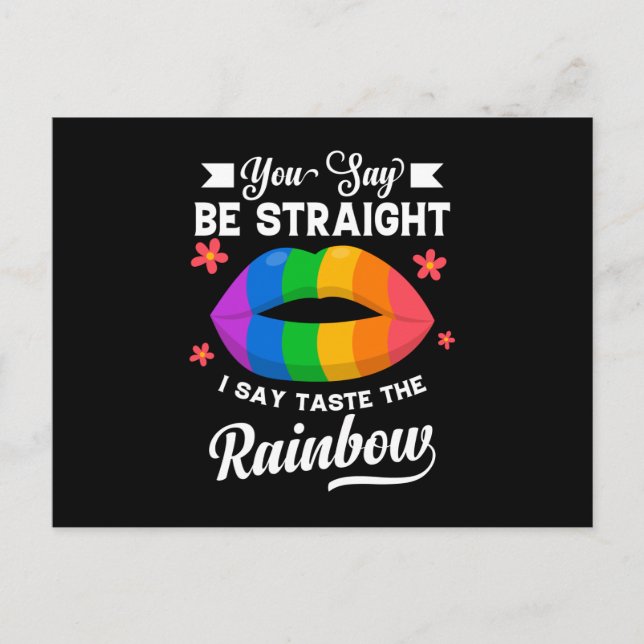 Your Gay Be Straight I Say Taste The Rainbow Postkarte (Vorderseite)