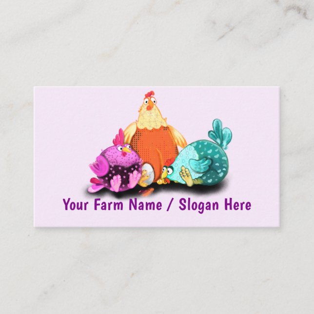 Your Happy Chicken Funny Business Cards Example Visitenkarte (Vorderseite)