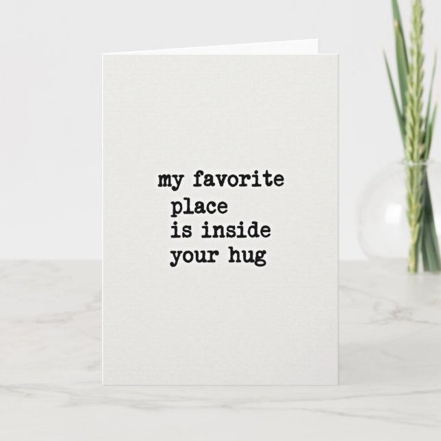 Your Hug My Favorite Place Card Karte (Vorderseite)