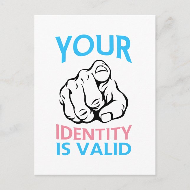 Your Identity is valid -Transgender Pride Postkarte (Vorderseite)