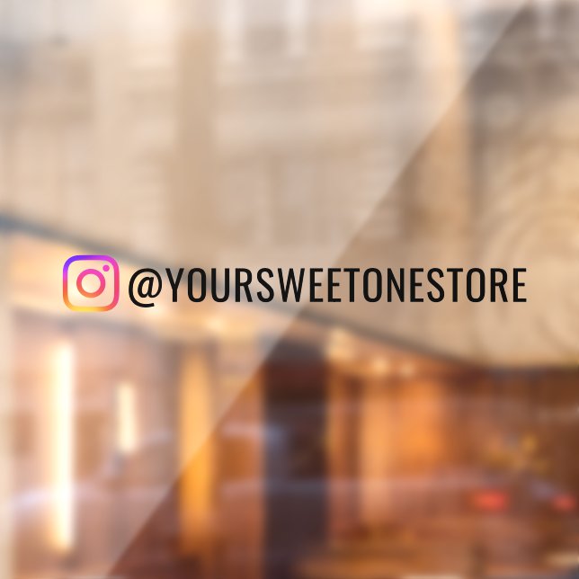 Your Instagram Name & Social Media Icon Promo Fensteraufkleber (Blatt 2)