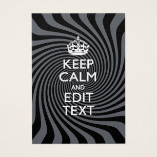 Your Keep Calm Text on Black Swirl