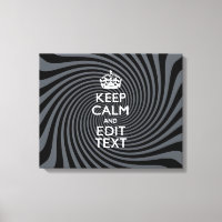 Your Keep Calm Text on Black Swirl