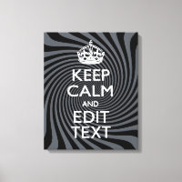 Your Keep Calm Text on Black Swirl