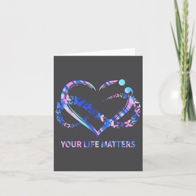 Your Life S Suicide Awareness Butterflies Heart  Karte (Vorderseite)