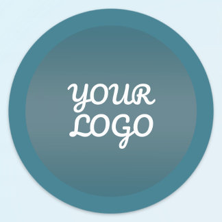 Your Logo & Modern Editable Color Ombre w/Border Runder Aufkleber