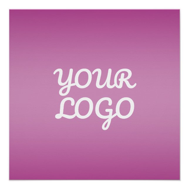 Your Logo & Modern Simple Ombre | Purple Poster (Vorderseite)