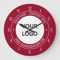 Your Logo Name Info Colors Promotional Wall Clock