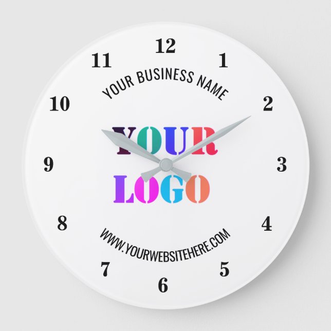 Your Logo Name Website Promotional Personalized Große Wanduhr (Vorderseite)