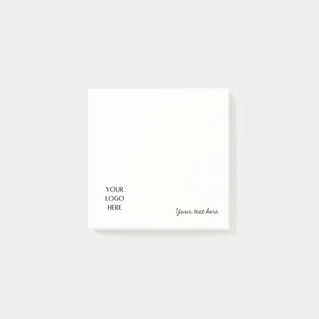 Your Logo Photo Template And Customizable Text  Post-it Klebezettel (Vorderseite)