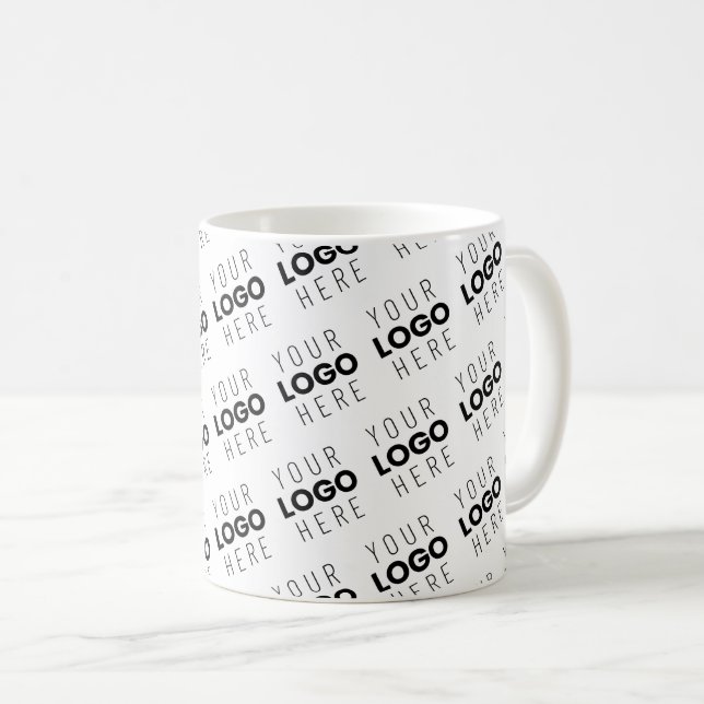 Your Logo Simple Repeating Diagonal Pattern Kaffeetasse (VorderseiteRechts)