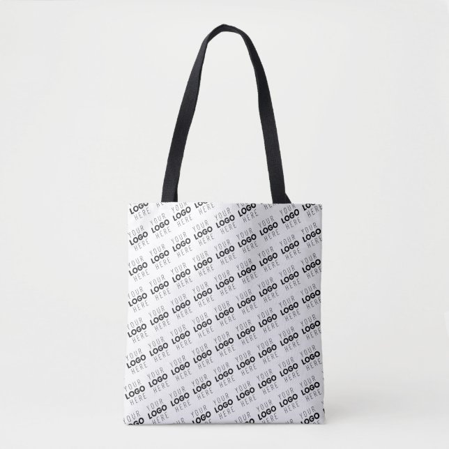 Your Logo Simple Repeating Diagonal Pattern Tasche (Vorderseite)