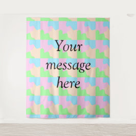 Your message here add text name boho colorful rust wandteppich