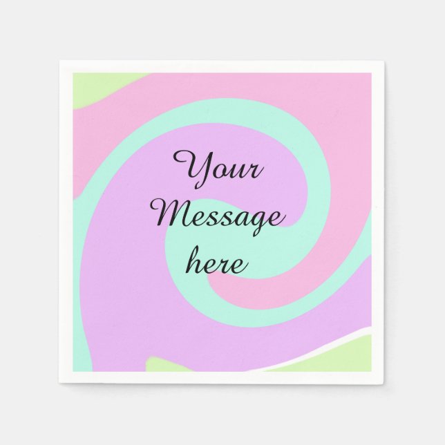 Your message here add text name monogram pink past serviette (Vorderseite)