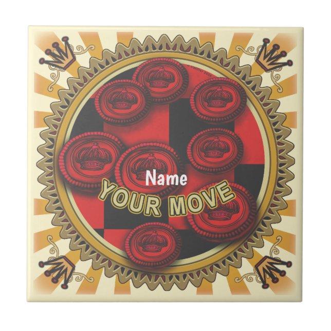 Your Move Checkers tile Fliese (Vorderseite)