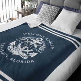 Your Name of Boat Ancient Anchor Fleecedecke