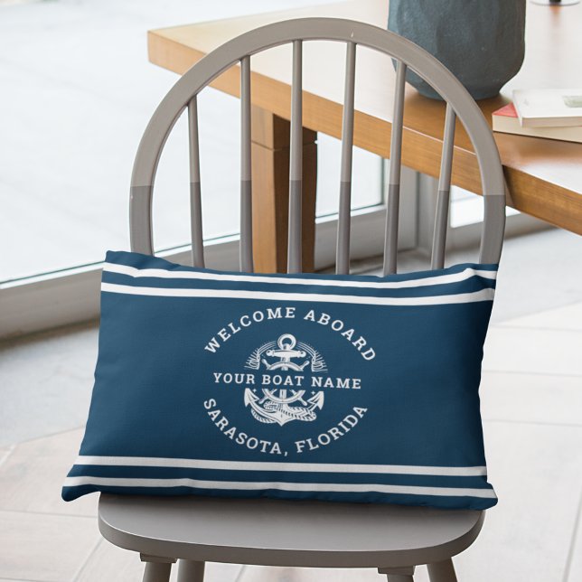 Your Name of Boat Ancient Anchor  Lendenkissen (Von Creator hochgeladen)