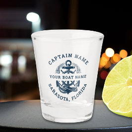 Your Name of Boat Vintage Anchor Schnapsglas