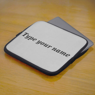 Your Name on Gray Laptop Sleeve