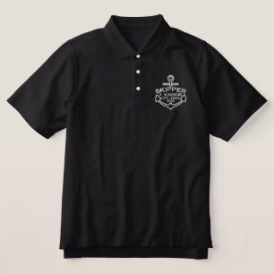 Your Name on Nautical Anchor Embroidery Skipper