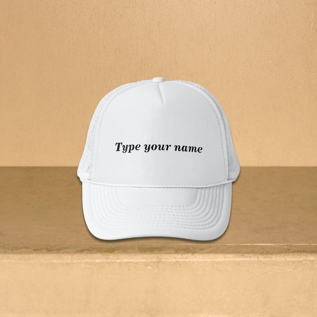 Your Name on White Trucker Cap Truckerkappe (Von Creator hochgeladen)