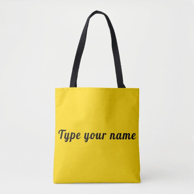 Your Name on Yellow Tote Bag (Devant)
