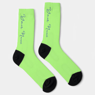 YOUR NAME Personalized Light Green Crew Socks Socken