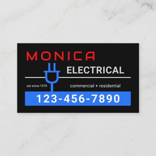 Your Name Powers Electric Plug Visitenkarte (Vorderseite)