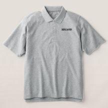 YOUR NAME / TEXT Embroidered Polo Shirt Mens gray