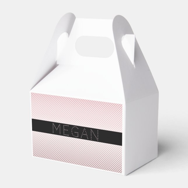 Your Name Thin Rose Schatten & White Stripes Geschenkschachtel (Vorderseite)