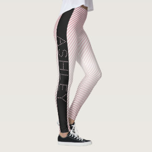 Your Name Thin Rose Schatten & White Stripes Leggings