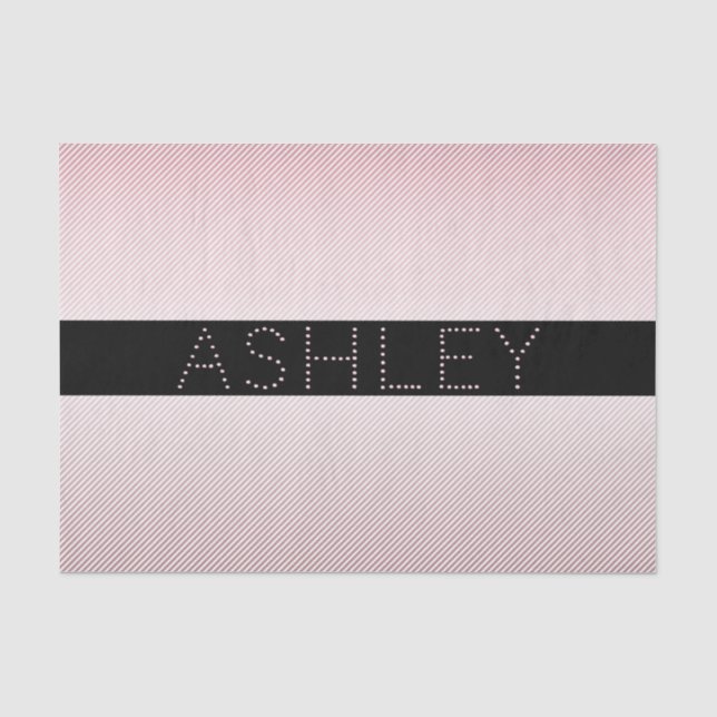 Your Name Thin Rose Schatten & White Stripes Seidenpapier (Vorderseite)