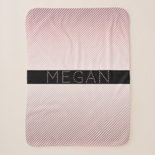 Your Name Thin Rose Schatten & White Stripes Sherpadecke
