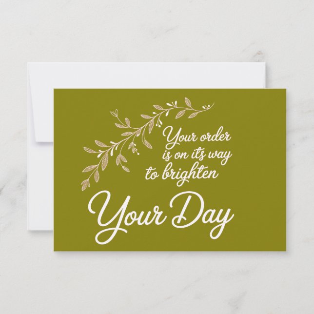 Your Order is On Its Way Flat Thank You Card Dankeskarte (Vorderseite)