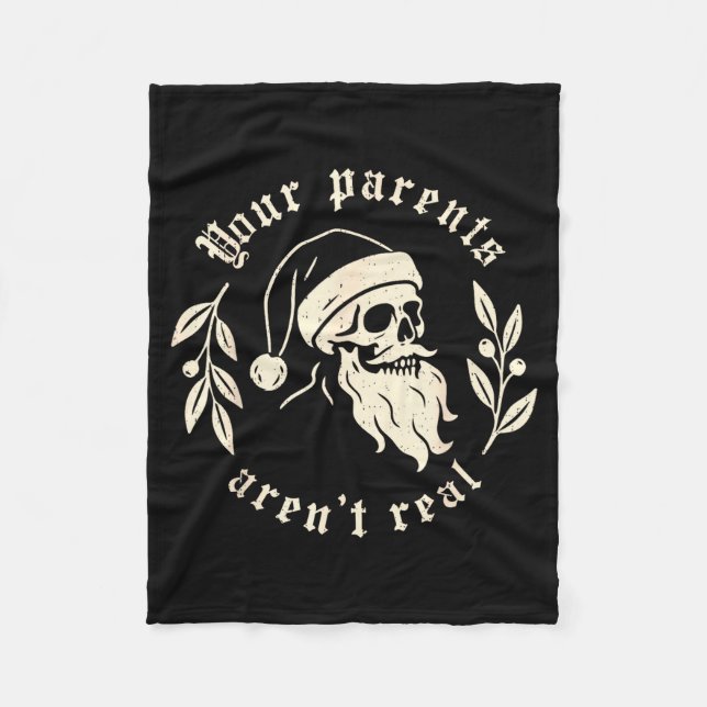 Your Parents Aren't Real Funny Santa Christmas Xma Fleecedecke (Vorderseite)