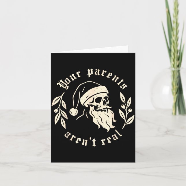 Your Parents Aren't Real Funny Santa Christmas Xma Karte (Vorderseite)