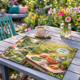 Your personal coffee before gardening photo stofftischset