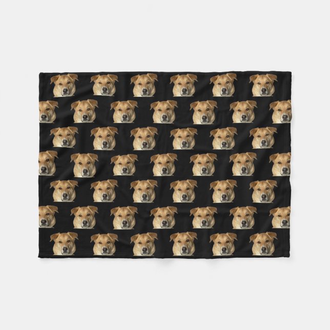 Your Pet Photo Dog Cat Custom Cute Funny Fleecedecke (Vorderseite (Horizontal))