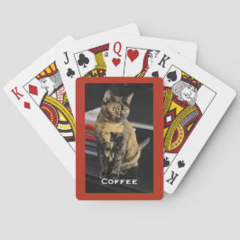 Your Pet Photo, Name, Red Background,  Spielkarten