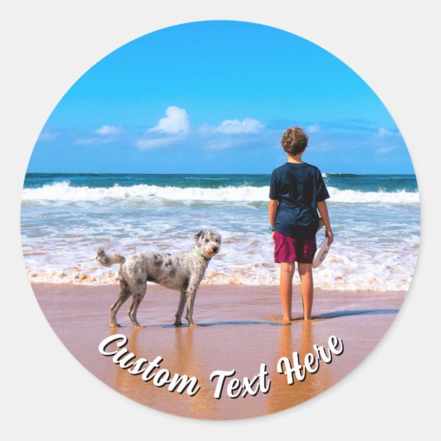 Your Pet Photo Stickers Personalized Text Name (Vorderseite)