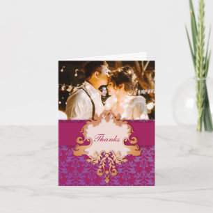 "Your photo" elephant wedding "Thanks" card Dankeskarte