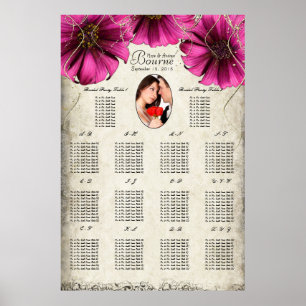 Your Photo Fuchsia Gerber Daisy Seating Chart Poster
