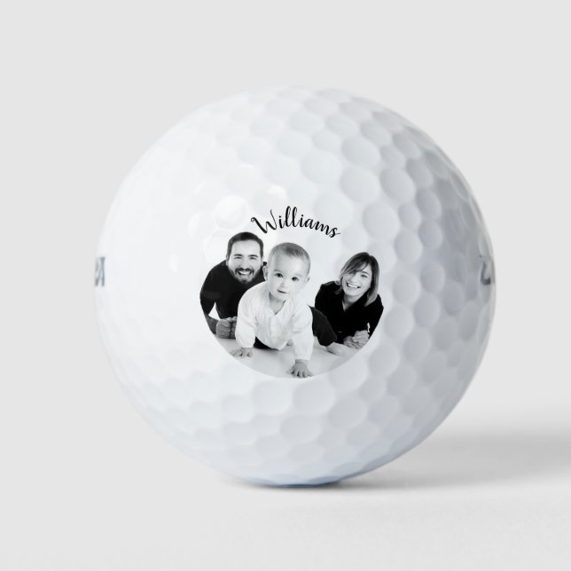 YOUR PHOTO NAME FAMILY Personalized Golf Balls Golfball (Vorderseite)
