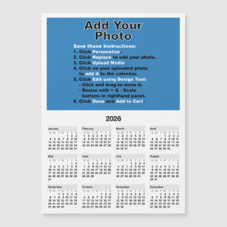 Your photo on 5x7 Mini Calendar Magnet Template
