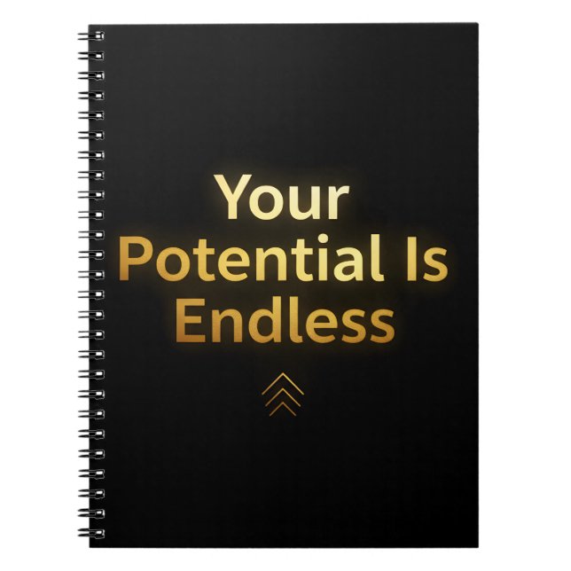 Your Potential Is Endless – Elegant Gold notebook  Notizblock (Vorderseite)