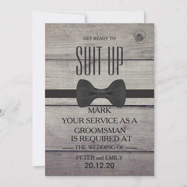 Your Service as a Groomsman Invitation (Devant)
