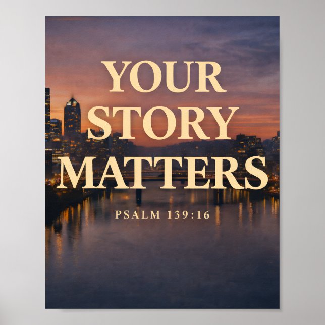 Your Story Matters Christian Skyline Design Poster (Vorne)