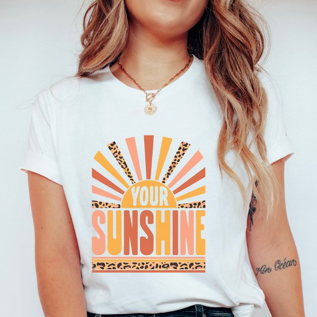 Your Sunshine Sunburst; Retro Leopard Summer  T-Shirt (Von Creator hochgeladen)