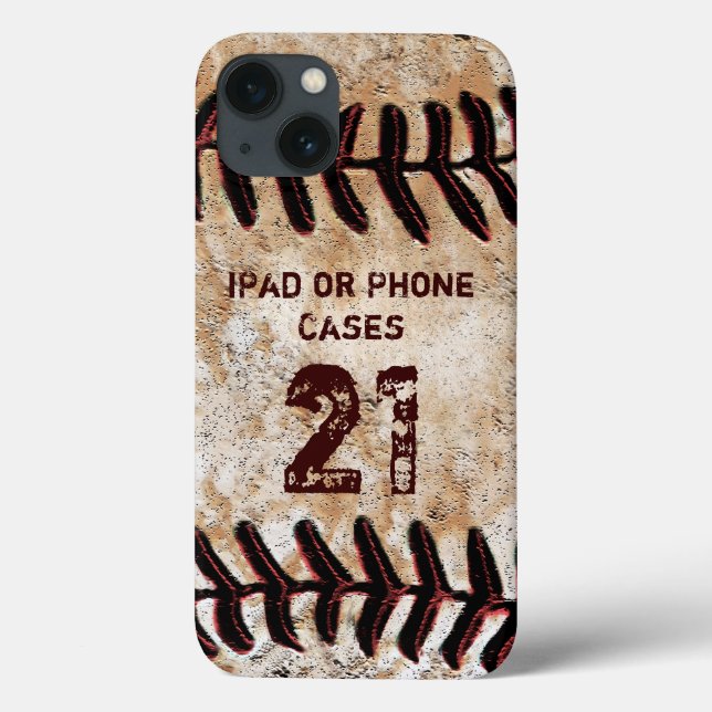YOUR TEXT Jersey NUMBER Vintage Baseball iPad Case (Rückseite)