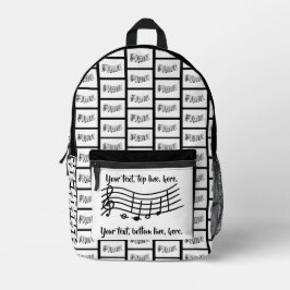 Your text on custom music notes backpacks. bedruckter rucksack